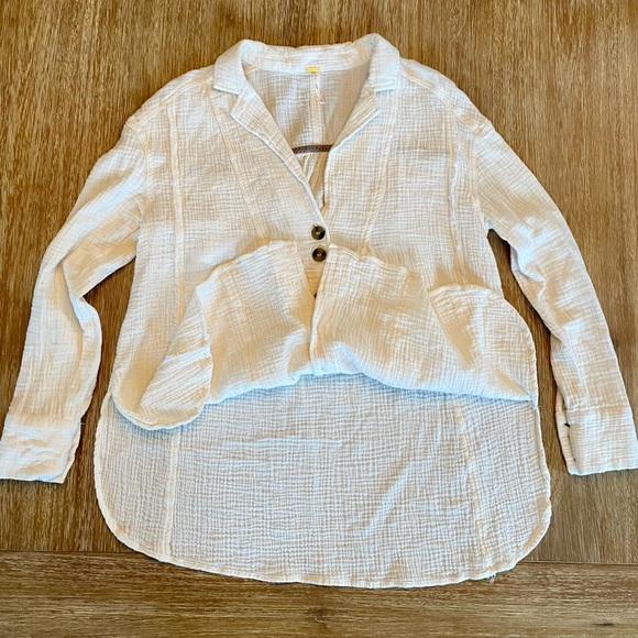 Free People Button Front Long Sleeve Tunic Top - Picture 6 of 14